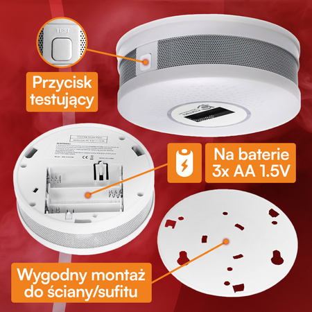 ZESTAW 2 x Czujka Dymu i Tlenku Węgla CERTYFIKOWANA