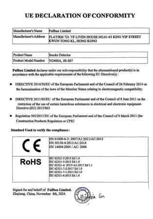 ZESTAW 2 x Czujka Dymu certyfikowana