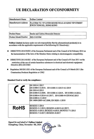 ZESTAW 2 x Czujka Dymu i Tlenku Węgla CERTYFIKOWANA